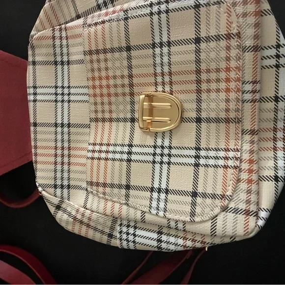 Girls Hello Kitty Red and Cream Plaid Backpack - Picture 4 of 6